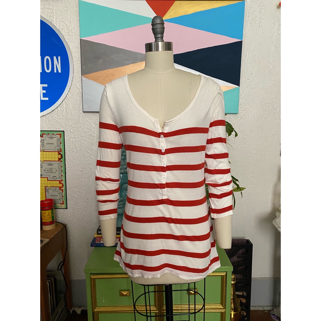 Casual Old Navy Striped Scoop Neck Shirt